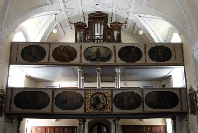 Celkový pohled na kůr a varhany v sobotínském kostele sv. Vavřince | Foto: Martin Steiner | Licence: Všechna práva vyhrazena