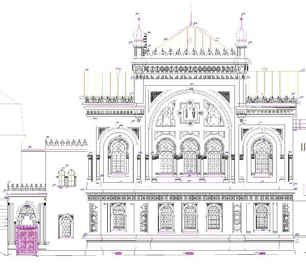 Španělská synagoga, Praha - pohled západní  | CePT - Geodetické služby a GIS - Ing. Jana Štronerová, Ph.D. | Všechna práva vyhrazena