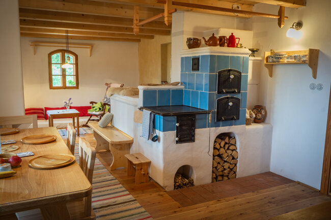 Tradiční kopanický modrý sporák | © Archiv Jana Křivonožky