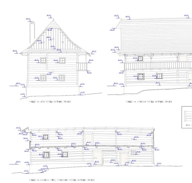 Jasenná u Vizovic, Mikuláštíkovo fojtství – Ukázka práce: pohledy na fasády roubeného objektu | Foto: Vojtěch Černý, DiS. | Licence: Všechna práva vyhrazena