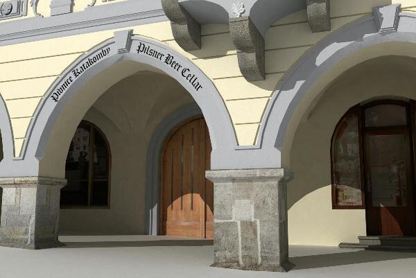 Detail modelu budovy na českokrumlovském náměstí | Krajinak, o.s. | Všechna práva vyhrazena