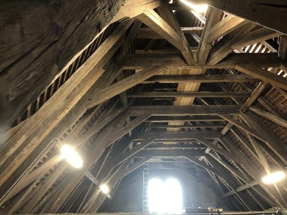 Olomouc, kaple sv. Anny při katedrále – průzkum historického krovu, ukázka pracovního prostředí | Foto: Archiv ProDřevo ateliér | Licence: Všechna práva vyhrazena
