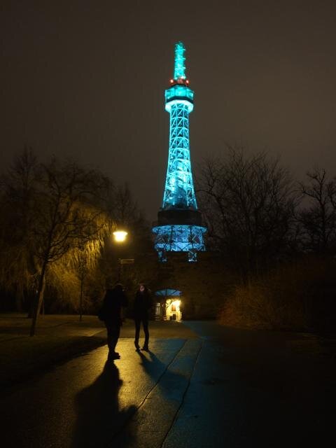 Petřínská rozhledna – slavnostně nasvícena na oslavu irského svátku sv. Patrika | Foto: Jaroslav Smetana | Licence: Všechna práva vyhrazena