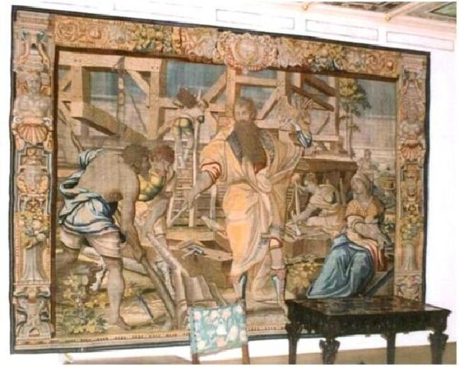 Historická tapiserie Genesis stavění archy Noemovy | Ateliéry tapisérií s.r.o. | Všechna práva vyhrazena