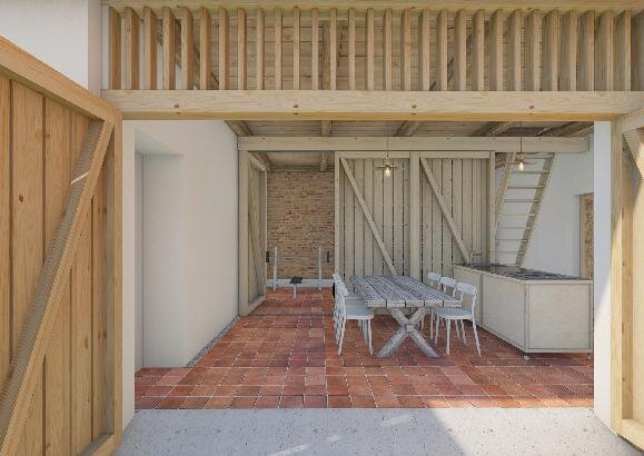 Suchdol nad Lužnicí, venkovské stavení čp. 223 – projektová vizualizace | Foto: Ing. arch. Zuzana Ficalová | Licence: Všechna práva vyhrazena