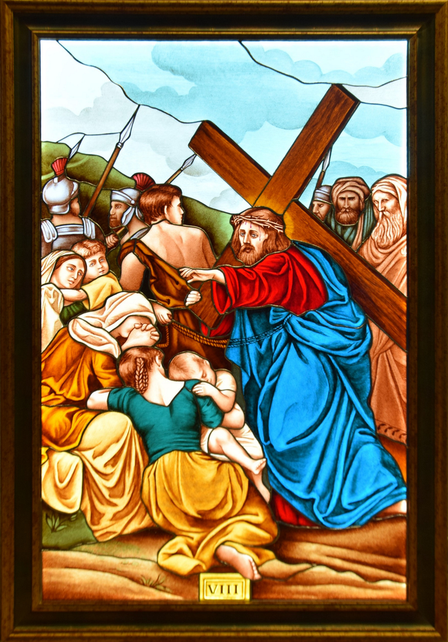 Ukázka práce – jeden ze světelných vitrážových obrazů křížové cesty | © Archiv Jitky a Richarda Kantových