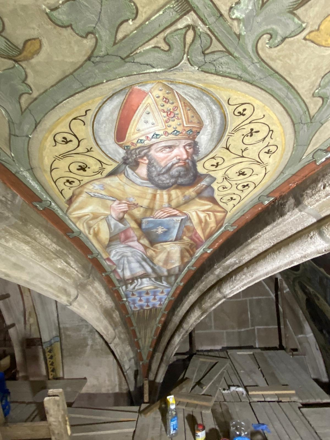 Plzeň, katedrála sv. Bartoloměje – průběh restaurování nástěnných maleb | © Archiv Wallenstein architekts s.r.o.