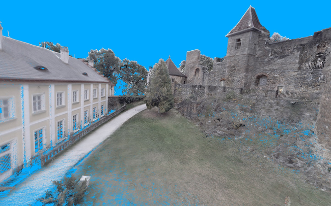 Klenová u Klatov, zřícenina hradu – pořízení 3D skenu objektu | © Ondřej Kříž