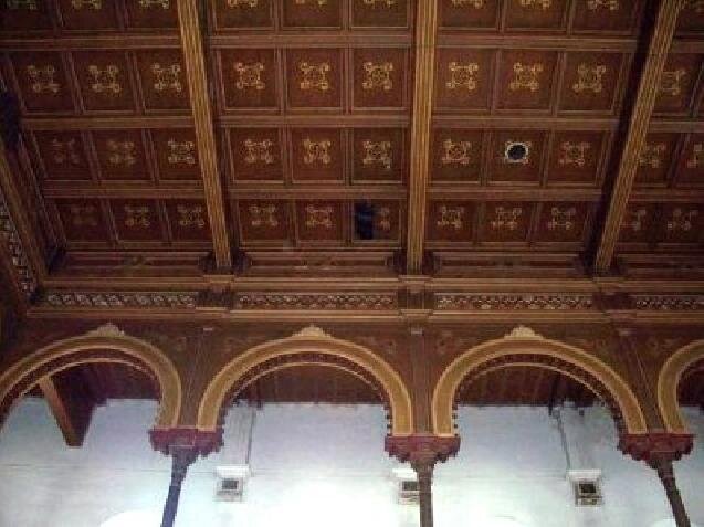 Krnov, synagoga, kazetový strop | Občanské sdružení Krnovská synagoga | Všechna práva vyhrazena