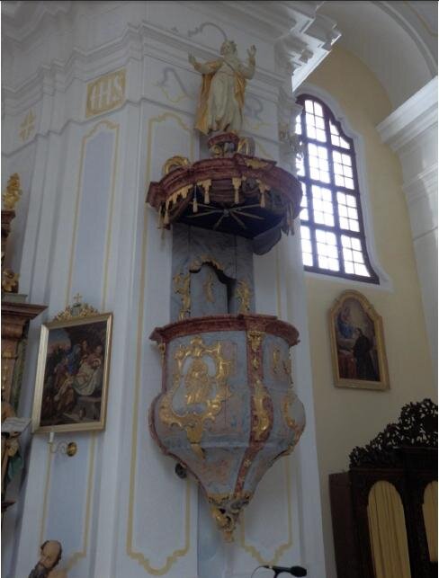 Kostel sv. Václava v Srbské Kamenici – kazatelna – stav před restaurováním | Foto: Tomáš Pejřil - restaurátor | Licence: Všechna prá va vyhrazena