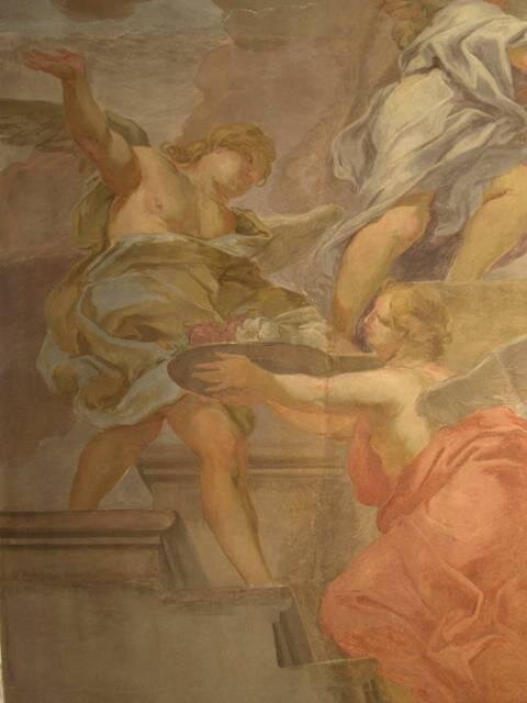 Jákobův žebřík, nástěnná malba, Jan Krištof Liška, 1702 ,klášter Plasy, bývalá prelatura | Restaurátorství MgA. Jindřich Šlechta | Všechna práva vyhrazena