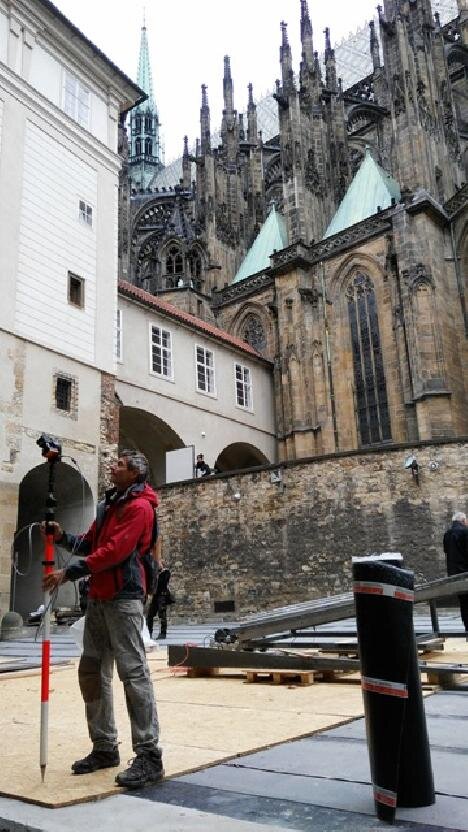 Praha, Pražský hrad – zaměření očištěných základů nejstarších staveb hradu | Foto: PROGEO Jihlava, spol. s r.o.| Všechna práva vyhrazena