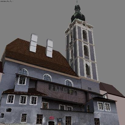 Snímek 3D modelu kostela sv. Jošta v Českém Krumlově | Krajinak, o.s. | Všechna práva vyhrazena