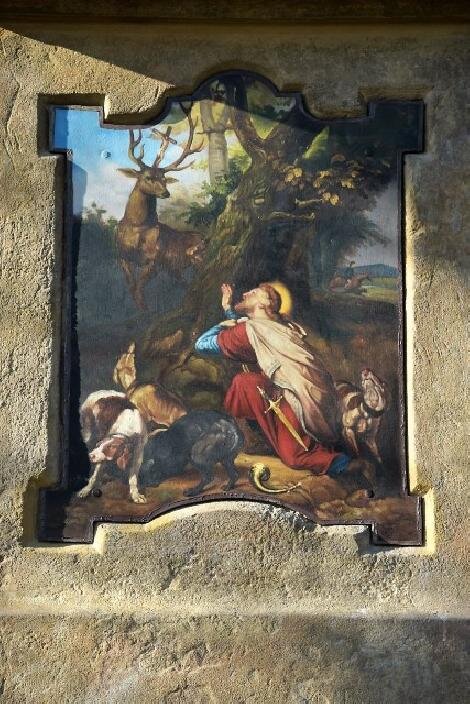 Kravaře – malba na plechu, svatý Hubert | Michal Janovský | Všechna práva vyhrazena