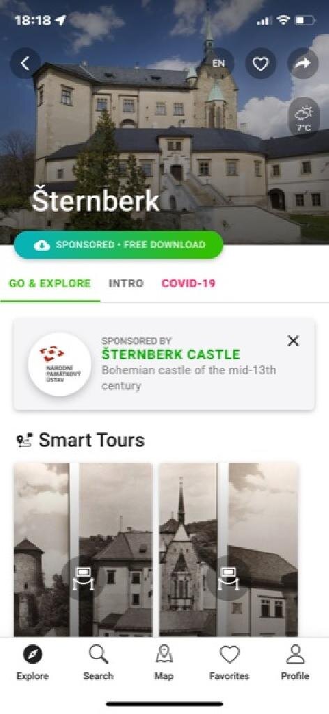Titulní strana audioprezentace Státního hradu Šternberk | FOTO: SmartGuide s.r.o. | Všechna práva vyhrazena