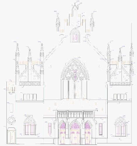 Maiselova synagoga, Praha - čelní pohled | CePT - Geodetické služby a GIS - Ing. Jana Štronerová, Ph.D. | Všechna práva vyhrazena