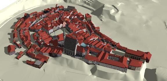 Jednoduchý 3D model historického jádra Českého Krumlova | Krajinak, o.s. | Všechna práva vyhrazena