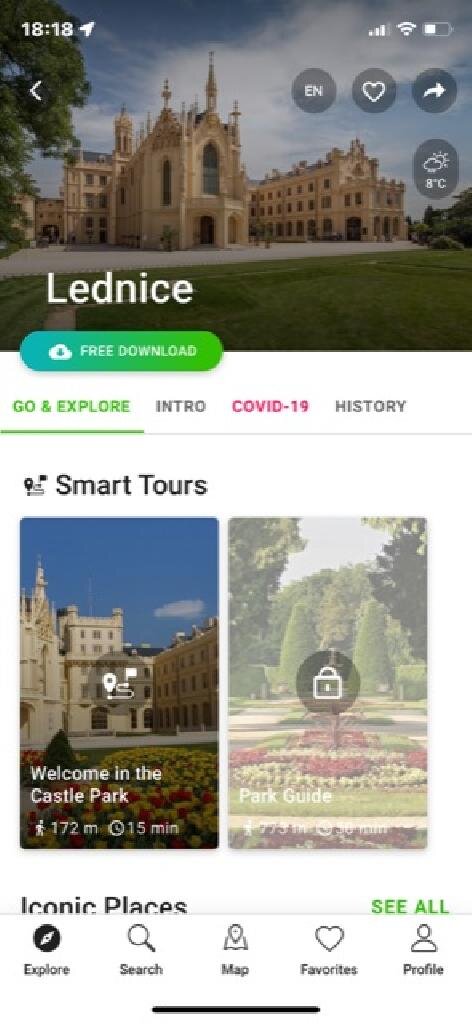 Titulní strana audioprezentace Státního zámku Lednice | FOTO: SmartGuide s.r.o. | Všechna práva vyhrazena