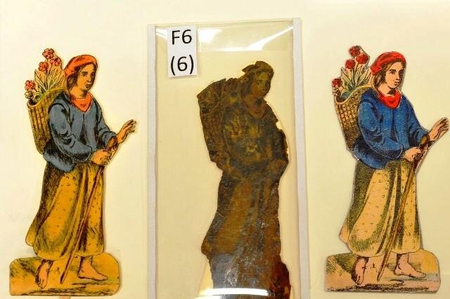 Jedna z figur Betléma, porovnání stavu před a po restaurování | Dětenický Betlém, z.s. | Všechna práva vyhrazena