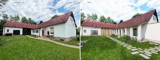 Suchdol nad Lužnicí, venkovské stavení čp. 223 – před rekonstrukcí, projektová vizualizace | Foto: Ing. arch. Zuzana Ficalová | Licence: Všechna práva vyhrazena
