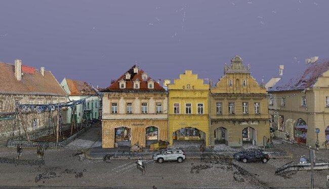 Mračno bodů – 3D laserové zaměření části historického centra města Žatce