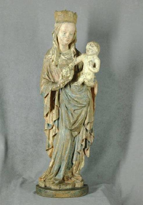 Madona s dítětem, polychromie na dřevě, kolem roku 1400, Národní galerie v Praze | Restaurátorství MgA. Jindřich Šlechta | Všechna práva vyhrazena