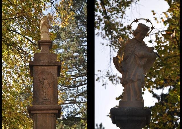 Česká Lípa, sloup sv. Jana Nepomuckého – komplexní restaurátorský zásah včetně obnovy plotů a doplnění o sekanou sochu světce dle archivní fotografie | MgA. Jan Prokýšek | Všechna práva vyhrazena