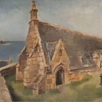 Julie Mezerová Winterová (1893–1980), Na pobřeží v Bretani, Francie, nedatováno (kolem 1930), olej, dřevo, Městské muzeum a galerie Julie W. Mezerové v Úpici | © Oto Palán