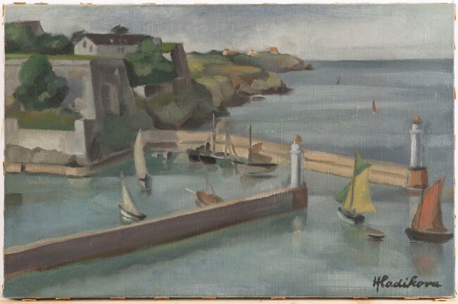 Hana Hladíková (Bernkopfová) (1900–1978), Belle-Île-en-Mer, Francie, 1927, olej, plátno,  soukromá sbírka | © Oto Palán