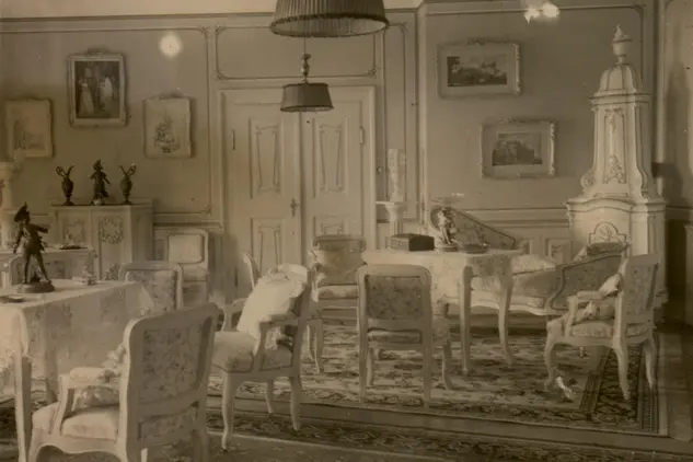 Zámek Zelená Hora, rokokový salón, 1932 | © Národní památkový ústav Územní odborné pracoviště Plzeň