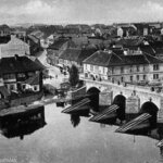 Písek, západní předpolí gotického mostu na Pražském Předměstí; před rokem 1941 (ilustrační foto z on-line encyklopedie Karla Kuči) | © sbírka Jiřího Fiedlera