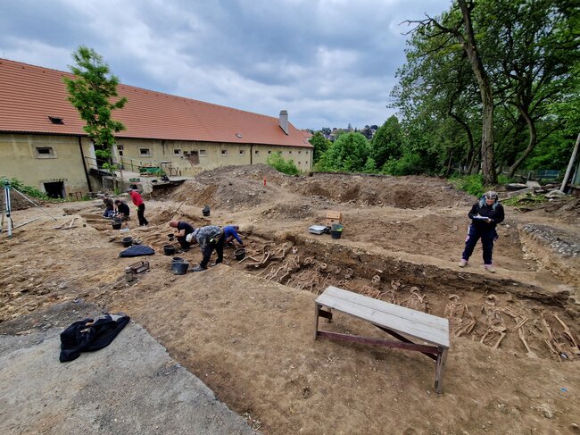 Souběžná preparace antropologického materiálu (vlevo) a jeho antropologický popis (vpravo) | © Egon Ditmar