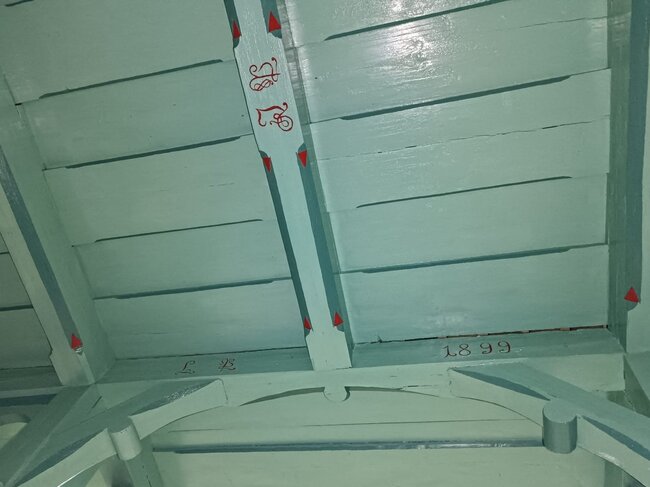 Obnovený strop sušárny s datací | © Moravskoslezský kraj