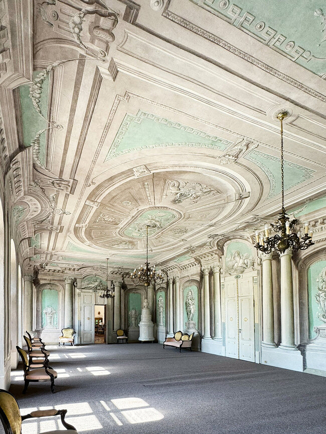 Restaurování nástěnných maleb v hlavním sále zámku Zdislavice | © Národní památkový ústav