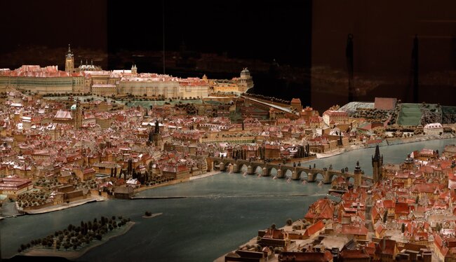 Pohled přes řeku Vltavu na Kampu, Malou Stranu a Pražský hrad. | © Muzeum Prahy