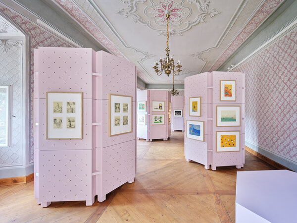 Český Krumlov, Palác ilustrace – expoziční sál s patentovanými modulárními systémy PALACE | © Vojtěch Veškrna