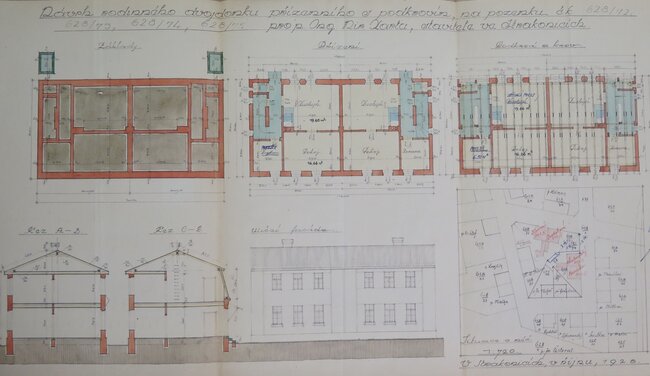 Návrh rodinného dvojdomku, které byly stavěny v Nových Strakonicích. | © Archiv Jana Malířského