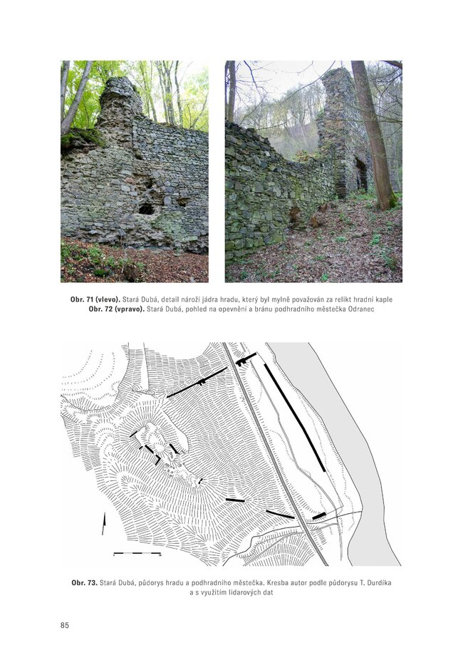 Náhled knihy se snímky a půdorysem hradu Stará Dubá | © Archiv Františka Záruby