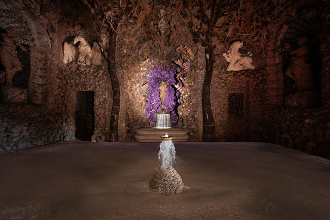 Kroměříž, Arcibiskupský zámek, Apollonova grotta –⁠⁠⁠⁠⁠⁠ vizualizace předpokládaného vzhledu grotty na konci 17. století, širší pohled | © Vojtěch Kmenta, Univerzita Palackého v Olomouci