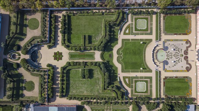 Letecký pohled na obnovený francouzský park | © Archiv Zámku Dobříš
