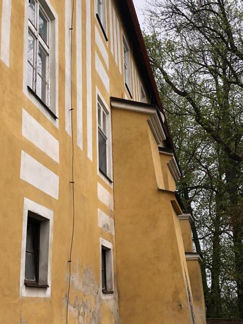 Stěna zámku před sanací