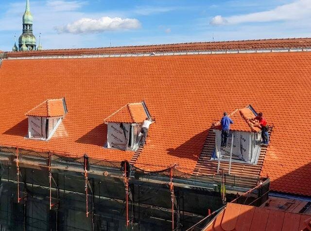 Pohled na vikýře Moravského zemského muzea