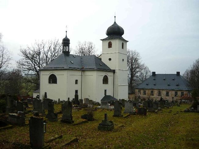 Kostel sv. Jiří a Martina v Martínkovicích. 