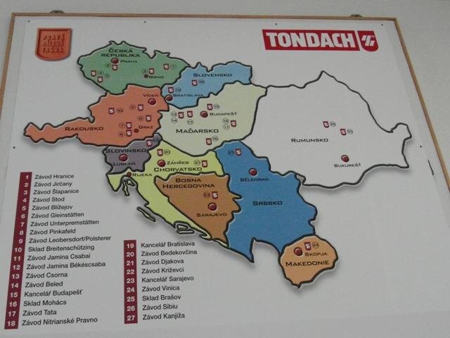 Společnost Tondach působí v 10 zemích střední a jihovýchodní Evropy.