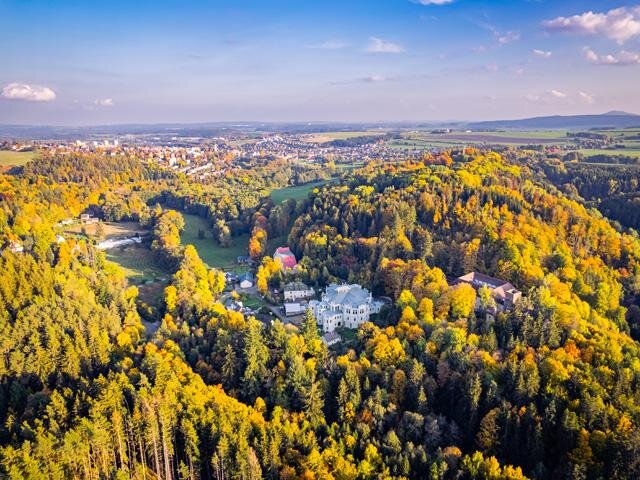 Pohled na památku z ptačí perspektivy