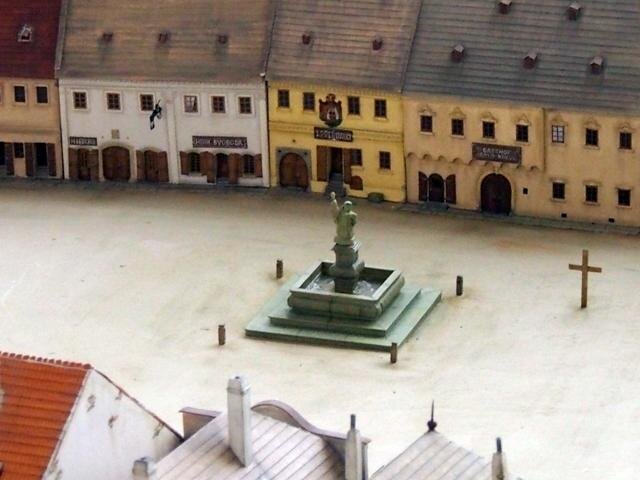 Model historického centra Třebíče v podobě z roku 1835 z dílny modeláře Stanislava Vršky. 