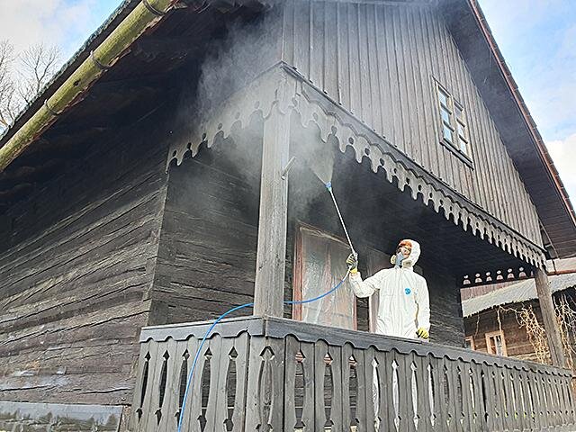 Ukázka chemické ochrany dřevěných prvků