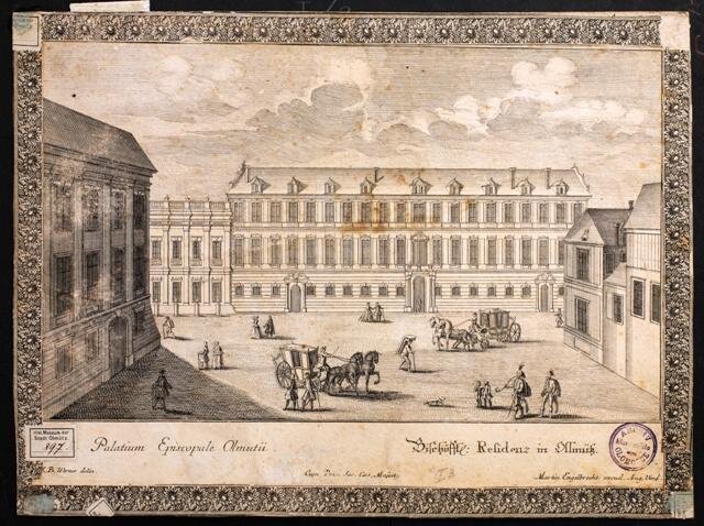 Martin Engelbrecht podle Friedricha Bernharda Wernera – Biskupský palác v Olomouci kolem roku 1740