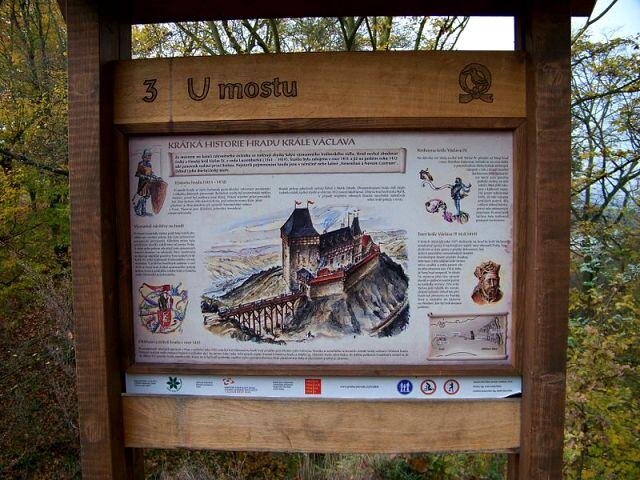 Informační panel u nového mostu přibližuje historii Nového hradu.