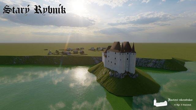 Vizualizace hmotové rekonstrukce hradu Starý Rybník